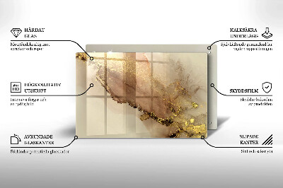 Glasplatte für Grabkerzen Goldabstraktion