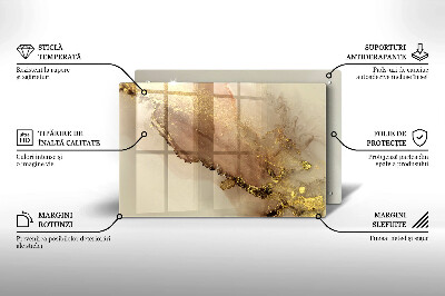 Glasplatte für Grabkerzen Goldabstraktion