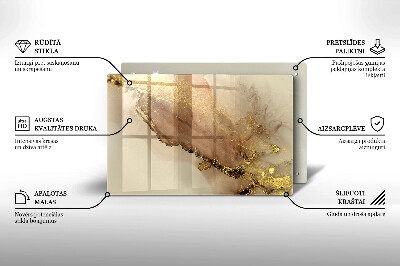 Glasplatte für Grabkerzen Goldabstraktion