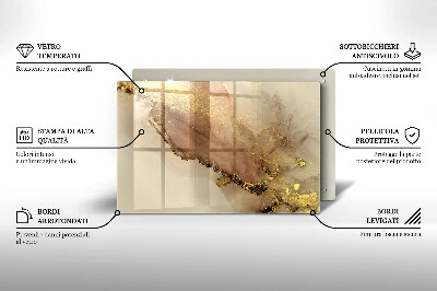 Glasplatte für Grabkerzen Goldabstraktion