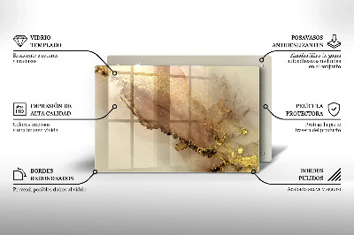 Glasplatte für Grabkerzen Goldabstraktion