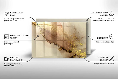 Glasplatte für Grabkerzen Goldabstraktion