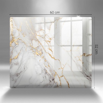 Glasuntersetzer für Grabkerze Heller Marmor mit Gold