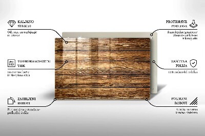 Glasunterlage für Grabkerzen Bretter mit Holzstruktur
