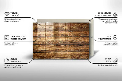 Glasunterlage für Grabkerzen Bretter mit Holzstruktur