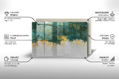 Glasplatte für Grabkerzen Abstraktion mit Gold