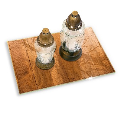 Glasplatte für Grabkerzen Holzbretter