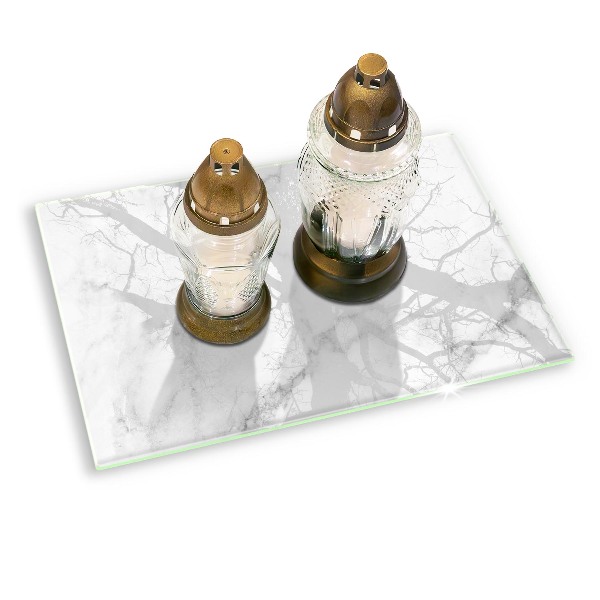 Glasunterlage für Grabkerzen Moderner Marmor