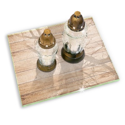 Glasuntersetzer für Grabkerze Holzbretter