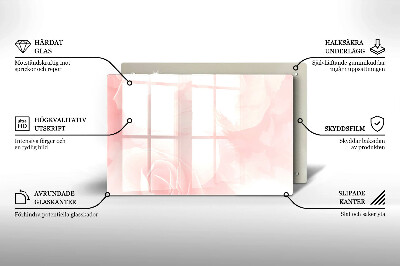 Glasuntersetzer für Grabkerze Pastellrosen-Hintergrund