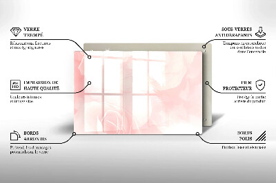 Glasuntersetzer für Grabkerze Pastellrosen-Hintergrund