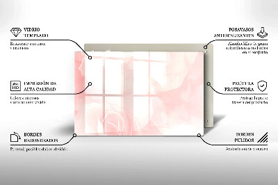 Glasuntersetzer für Grabkerze Pastellrosen-Hintergrund