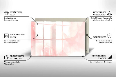 Glasuntersetzer für Grabkerze Pastellrosen-Hintergrund