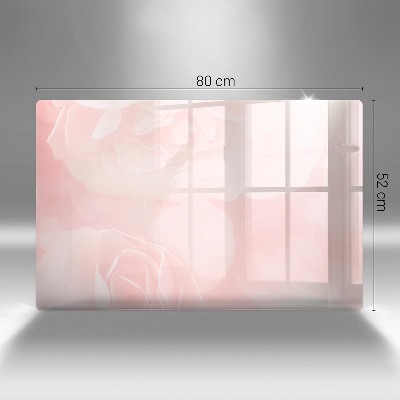 Glasuntersetzer für Grabkerze Pastellrosen-Hintergrund