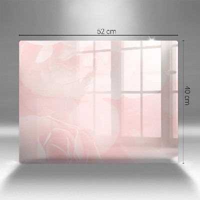 Glasuntersetzer für Grabkerze Pastellrosen-Hintergrund
