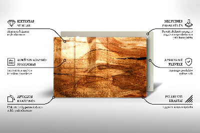 Glasunterlage für Grabkerzen Holzbrettstruktur