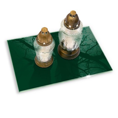 Glasuntersetzer für Grabkerze Farbe grün