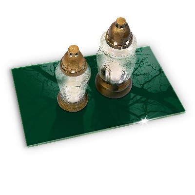 Glasuntersetzer für Grabkerze Farbe grün
