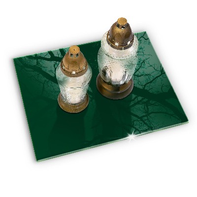 Glasuntersetzer für Grabkerze Farbe grün