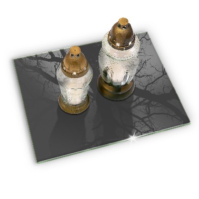 Glasunterlage für Grabkerzen Farbe grau