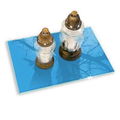 Glasplatte für Grabkerzen Farbe blau