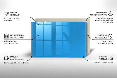 Glasplatte für Grabkerzen Farbe blau