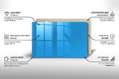 Glasplatte für Grabkerzen Farbe blau