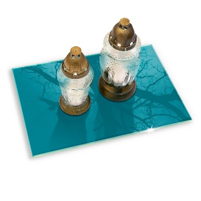 Glasuntersetzer für Grabkerze Türkise Farbe