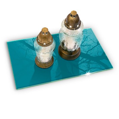 Glasuntersetzer für Grabkerze Türkise Farbe