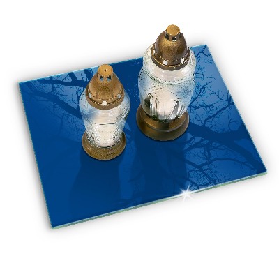 Glasunterlage für Grabkerzen Farbe blau