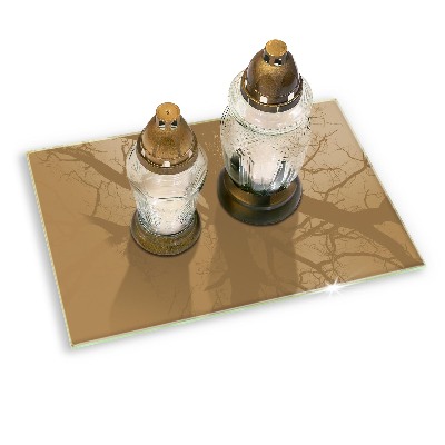 Glasuntersetzer für Grabkerze Beige Farbe