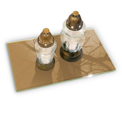 Glasuntersetzer für Grabkerze Beige Farbe
