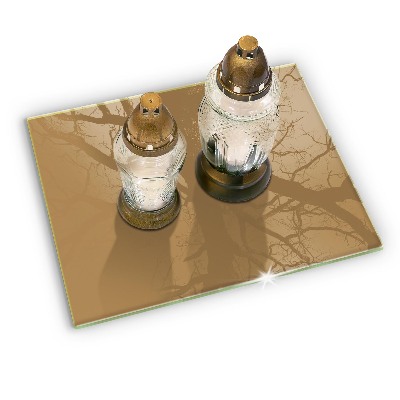 Glasuntersetzer für Grabkerze Beige Farbe