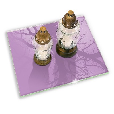 Glasunterlage für Grabkerzen Violett