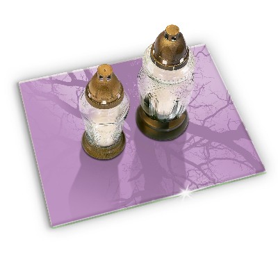 Glasunterlage für Grabkerzen Violett