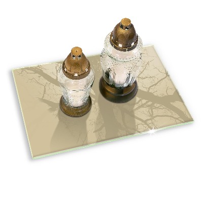 Glasplatte für Grabkerzen Beige Farbe