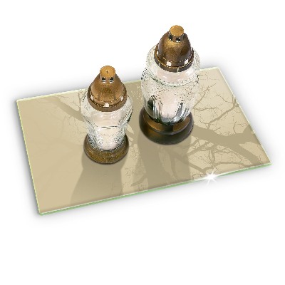 Glasplatte für Grabkerzen Beige Farbe