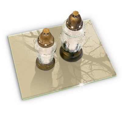 Glasplatte für Grabkerzen Beige Farbe