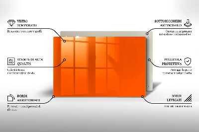 Glasunterlage für Grabkerzen Orange Farbe