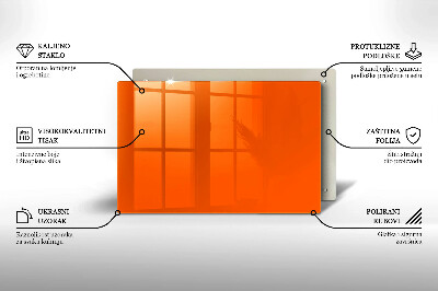 Glasunterlage für Grabkerzen Orange Farbe