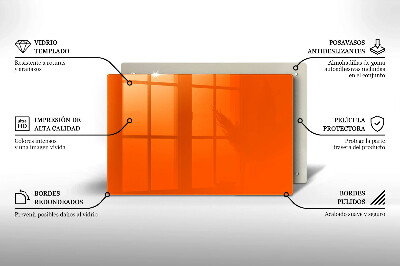 Glasunterlage für Grabkerzen Orange Farbe
