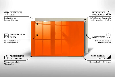 Glasunterlage für Grabkerzen Orange Farbe
