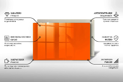 Glasunterlage für Grabkerzen Orange Farbe
