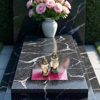 Grabkerze Untersetzer Farbe rosa