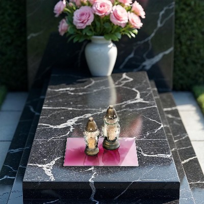 Grabkerze Untersetzer Farbe rosa