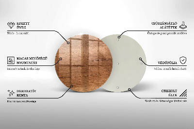 Glasunterlage für Grabkerzen Holzstruktur