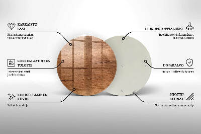 Glasunterlage für Grabkerzen Holzstruktur