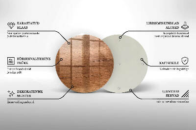 Glasunterlage für Grabkerzen Holzstruktur