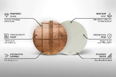 Glasunterlage für Grabkerzen Holzstruktur