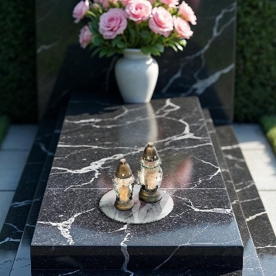 Grabkerze Untersetzer Elegante Marmorstruktur